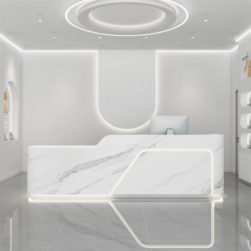 Brayden Studio® Claytie Rectangle Manufactured Wood Reception Desk with